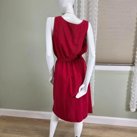 Vintage 70s Kay Windsor Red Sleeveless Button-Front Dress – Made in‎ USA, ILGWU - Picture 3 of 8